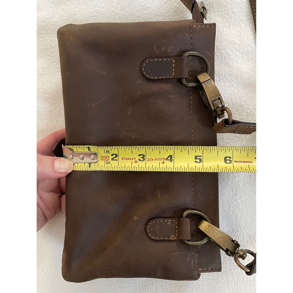 Oaxum La Talabarteria Brown Distressed Leather Crossbody Bag Rustic Travel Boho‎ - Picture 6 of 16